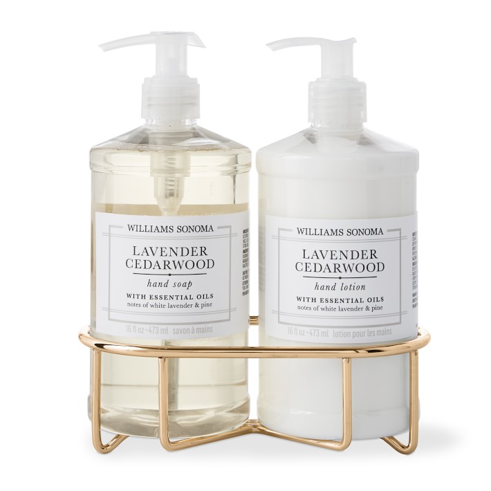 Williams Sonoma Lavender Cedarwood Hand Soap & Lotion 3-Piece Set