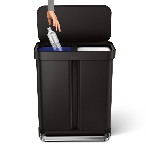 simplehuman Dual Compartment Step Trash Can with Liner Pocket - 58L ...