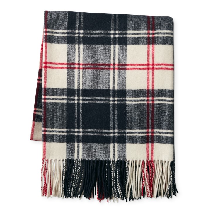 Highland Plaid Patterned Jacquard Cashmere Blanket | Williams Sonoma