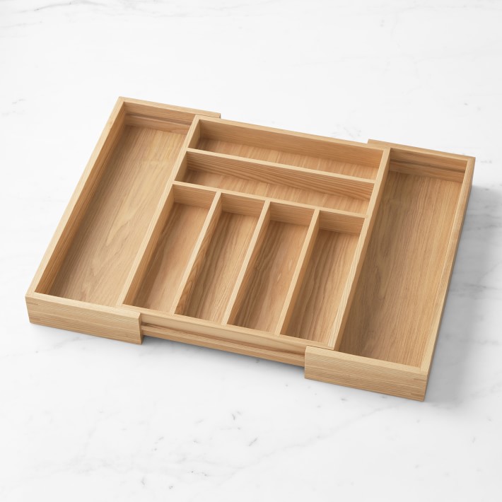 Hold Everything Expandable InDrawer Flatware Organizer, Ashwood