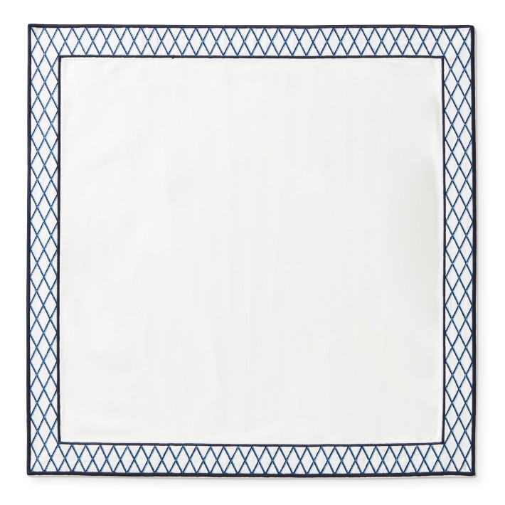 Trellis Embroidered Napkins, Set of 4 Williams Sonoma