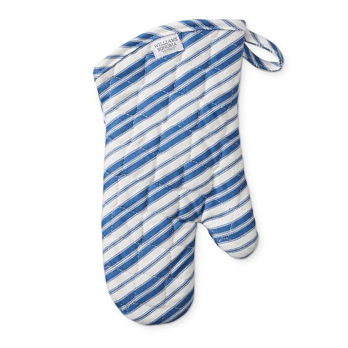 Williams Sonoma Classic Stripe Oven Mitt (Blue)