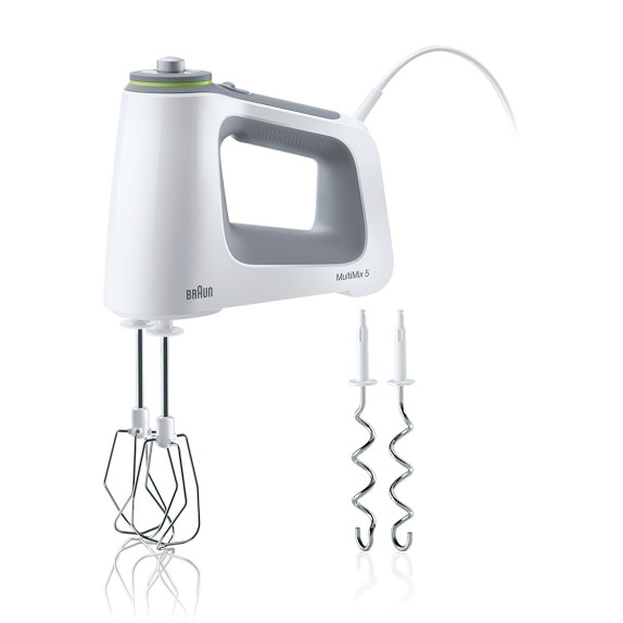 Hand Mixer 5 Stainless Steel Accessories: Beaters x 2, Dough Hooks x 2,  Whisk x1