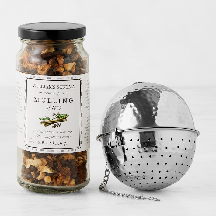 Williams Sonoma Mulling Spices & Hammered Spice Ball Set Williams Sonoma