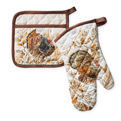Williams Sonoma NWOT set of 3 Pumpkin Patch oven mitts and pot holder