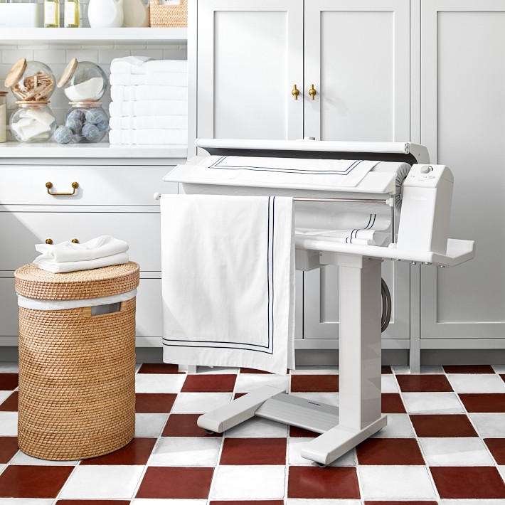 Yamazaki Home Laundry Hamper with Cotton Liner - Steel + Cotton - Medium - White