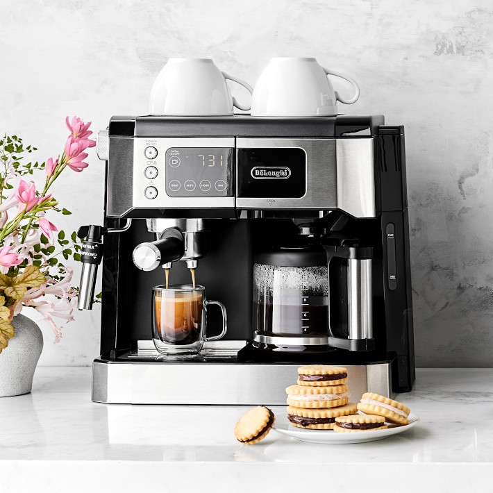 De'Longhi All-in-One Combination Coffee Maker & Espresso Machine + Advanced  Adjustable Milk Frother for Cappuccino & Latte + Glass Coffee Pot 10-Cup