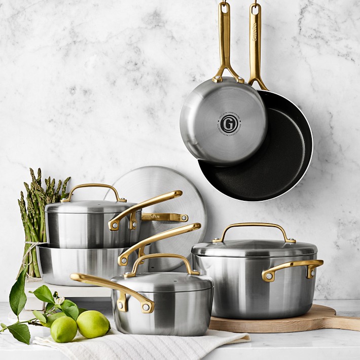 GreenPan™ GP5 Stainless-Steel Ceramic Nonstick 10-Piece Cookware Set