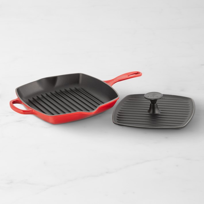 Le Creuset Signature Cast-Iron Square Grill Pan & Press Set