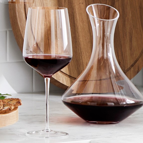 Williams Sonoma Estate Decanter & Wine Glasses, Set of 2