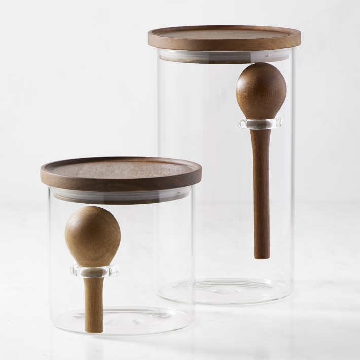 Hold Everything Coffee/Tea Canisters, Walnut Williams Sonoma