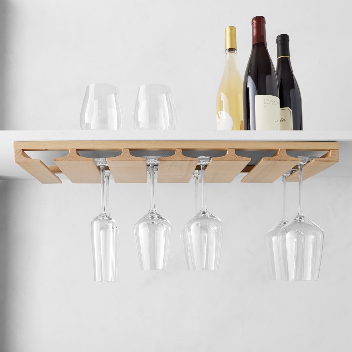 US Fast Shipping Wine Glass Rack Under Cabinet Stemware Wine Glass Holder  Glasses Storage Hanger best Gift for Housewarming home Decor 