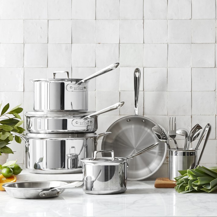 Williams-Sonoma - Winter 3 2020 - All-Clad d5 Stainless-Steel Nonstick 10-Piece  Cookware Set