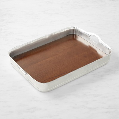 Rectangular Aluminum Roasting Pan / Tray with 1 Brass Ring