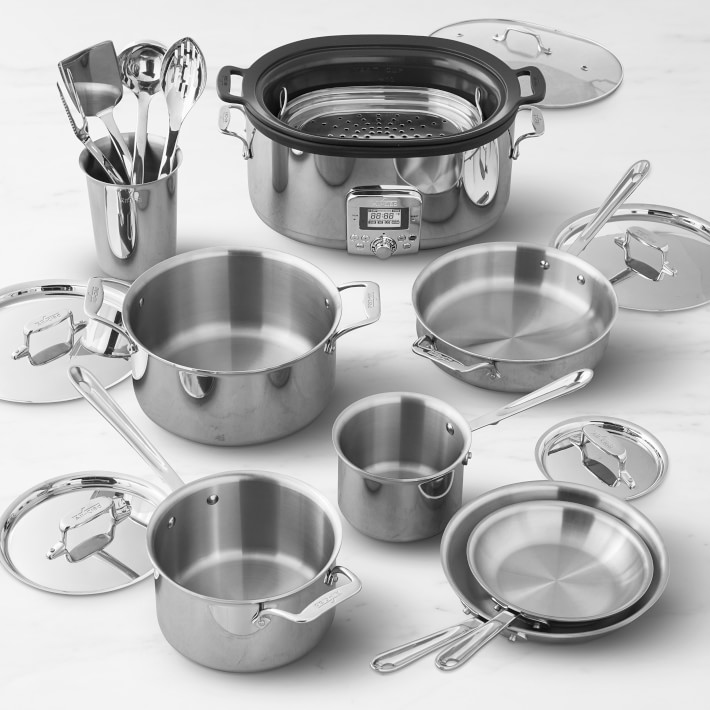 Eater x Heritage Steel 5 Piece Essentials Set | Made in USA | 5 Ply Fully  Clad Stainless Steel Cookware Set | Stay Cool Handle | Induction Cookware