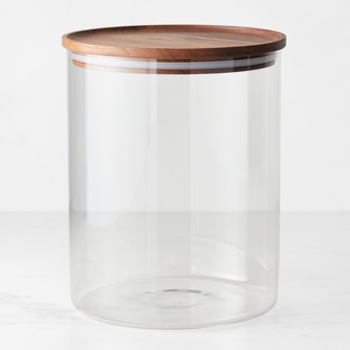 Glass Borosilicate Jar in Clear with Bamboo Silicone Sealed Lid - 2 oz / 60  ml