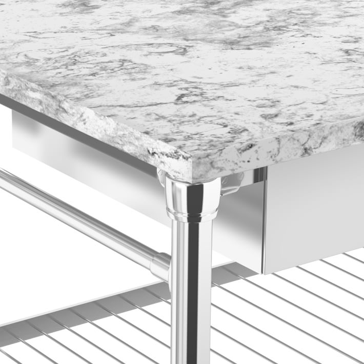 Modular Double Marble Top Kitchen Island