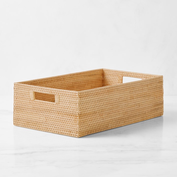Hold Everything Rattan Cubby Pantry Baskets
