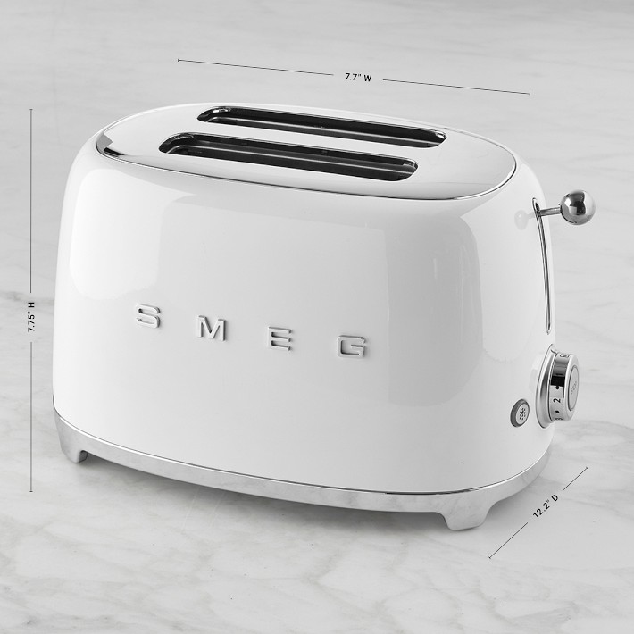 SMEG 4 Slice Long Slot 50s Retro Style Toaster - Stone Empire