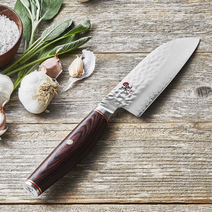 Santoku Knife, 7 Inch with Gift Box | Reddish ABS Handle