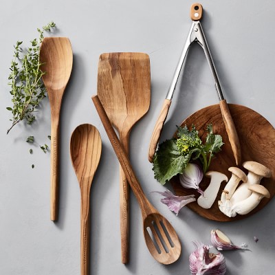 Slotted Spoon: Olive Wood Kitchen Utensil