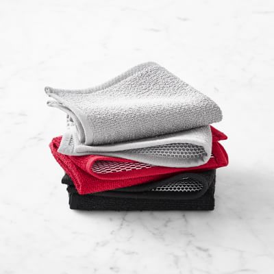 Microfiber Dish Cloths with Mesh Scrub, 3 Pack White