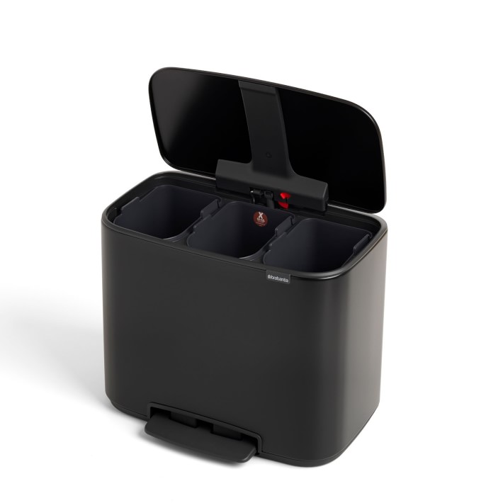 Brabantia Bo Touch Kitchen Dual Compartment Wastebasket, 3+6 Gallon (11+23L)