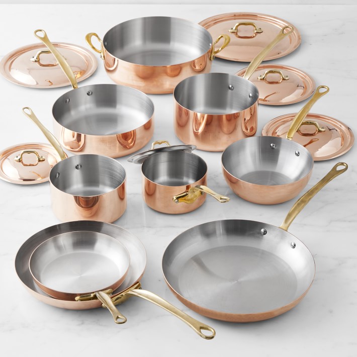 Mauviel M'150 S 12-Piece Copper Cookware Set with Cast Stainless