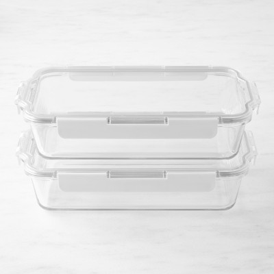 OXO Good Grips Smart Seal Leakproof Glass Food Storage Container Set,Clear,8 Piece Rectangle