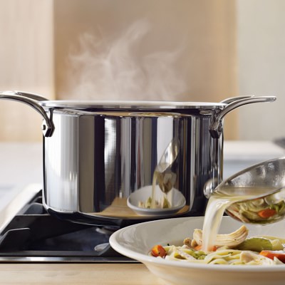 All-Clad Nonstick D5 Stainless 4 Quart Sauce Pan with Loop and Lid SD5