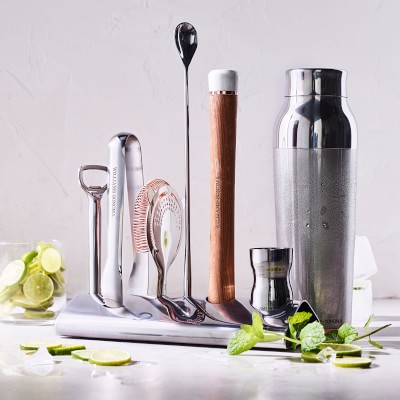 Williams Sonoma Bar Tool Set with Stand & Cocktail Shaker