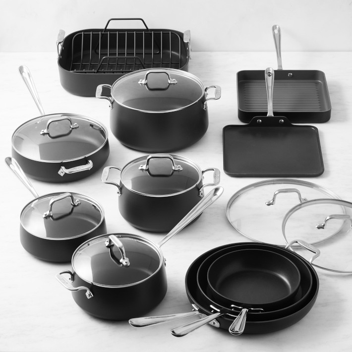 Great Gatherings 14-Piece Black Non-Stick Aluminum Cookware Set