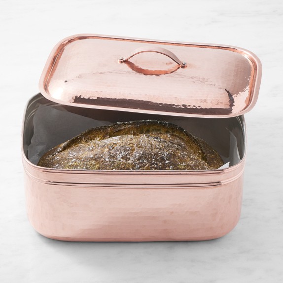 Williams Sonoma Hammered Copper Bread Box Williams Sonoma