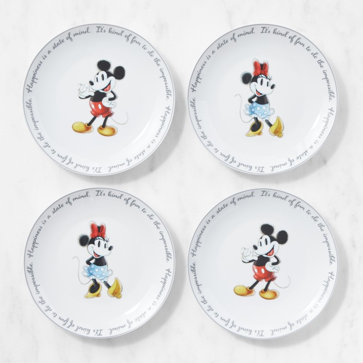 Disney Mickey Mouse Holiday Stoneware Salad Plates - Set of 4
