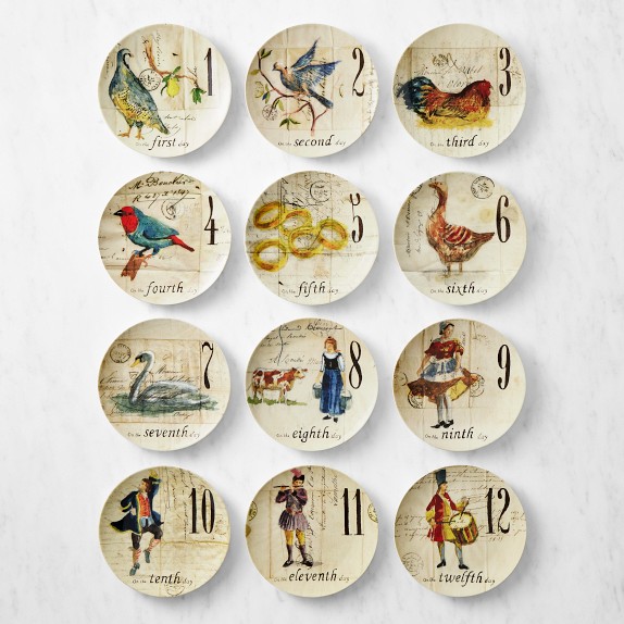 12 Days of Christmas Salad Plates, Set of 12 | Williams Sonoma