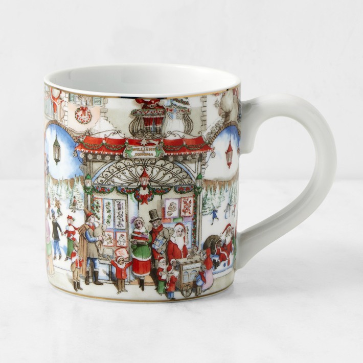 WILLIAMS SONOMA Christmas Holiday Hot Drinks Mugs- Set of 5