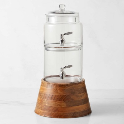 juice dispenser wooden base with sapele