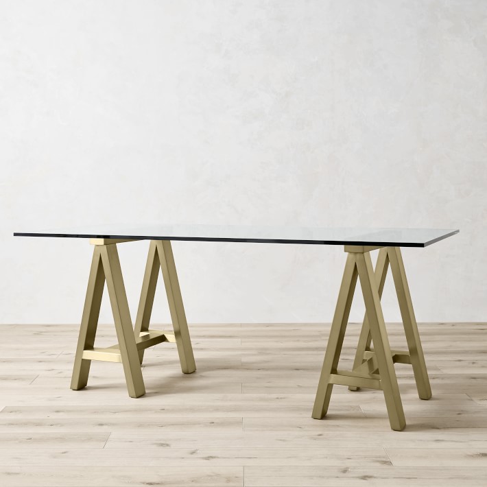 Mason Glass Top Bronze Desk | Williams Sonoma