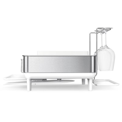 simplehuman Compact Steel Frame Dish Drying Rack - White