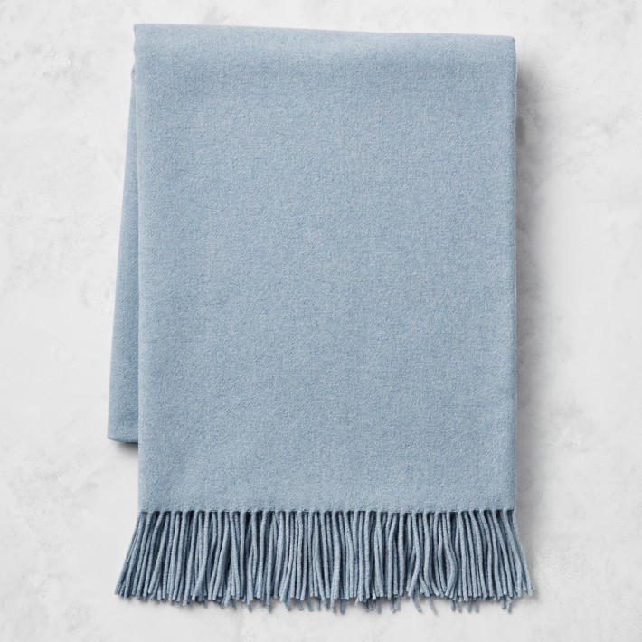 Blue cashmere throw online blanket