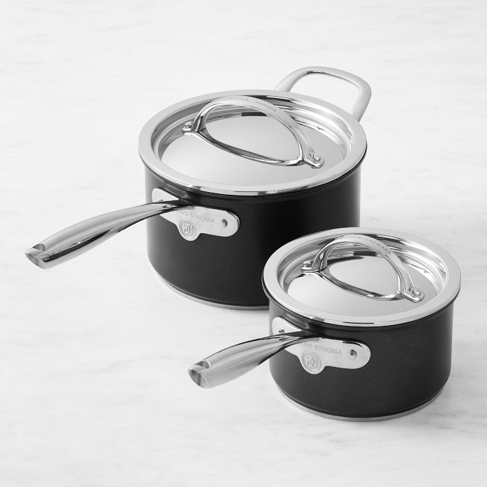 Williams Sonoma Signature Thermo-Clad™ Stainless-Steel Nonstick Saucepan  Set, 2 & 4-Qt.