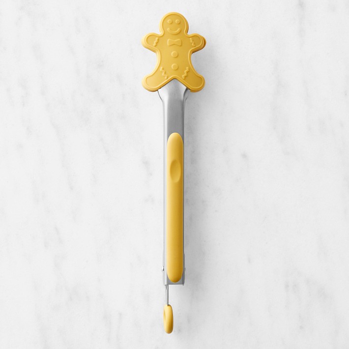 9 in. / 12 in. S/S Gold Plated Grey Silicone Tong w/Stay Cool Handle