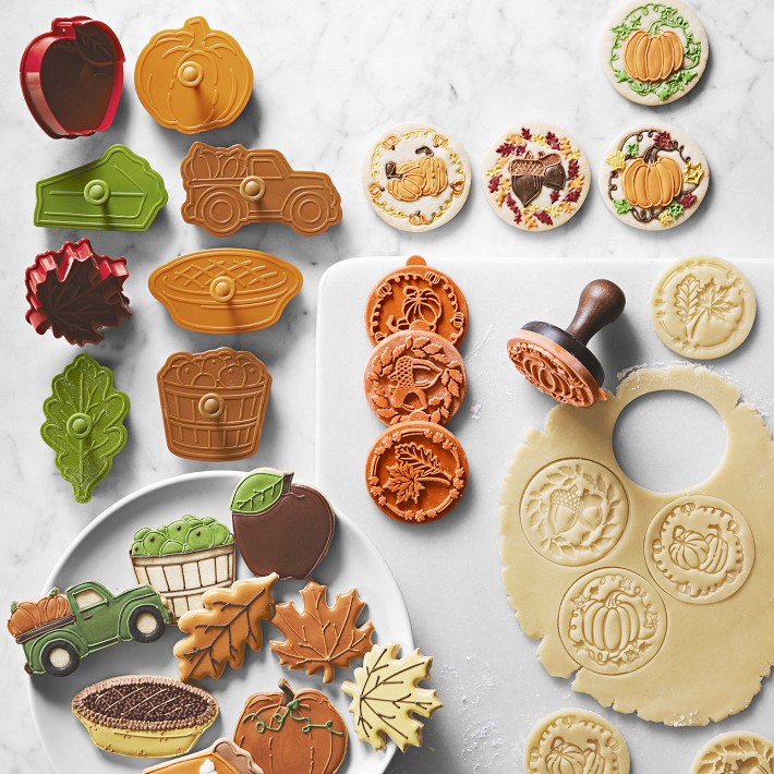 Williams Sonoma Fall Harvest Impression Cookie Cutter Kit