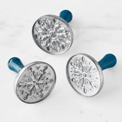 Nordic Ware Cast Aluminum Holiday Snowflake Cookie Stamps, Set of 3