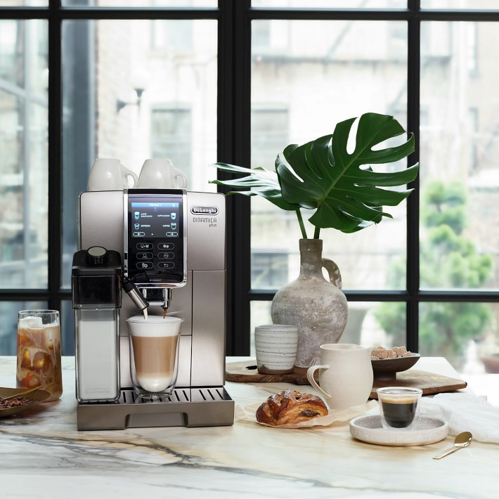 De'Longhi Dinamica Plus, Smart Coffee and Espresso Machine with Coffee Link  Connectivity App and Automatic Milk Frother, Titanium 