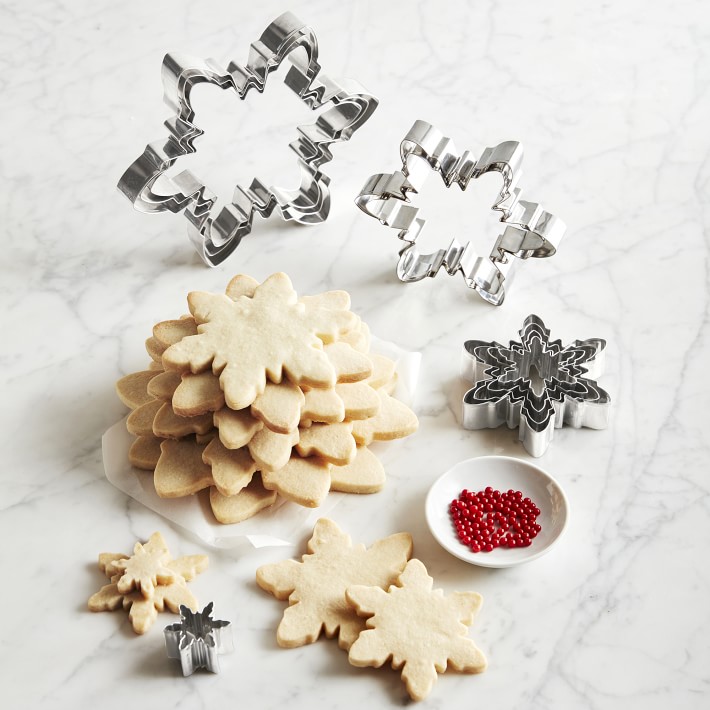 10pcs, Snowflake Cookie Cutters, Stainless Steel Pastry Cutter Set,  Christmas Biscuit Molds, Baking Tools, Kitchen Accessories, Xmas Decor