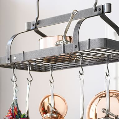 Williams Sonoma Hanging Stainless Steel Pot and Pan Rack Holder