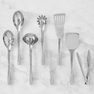 Williams Sonoma Stainless-Steel BBQ Utensils with WS Grill School Cookbook,  Set of 4