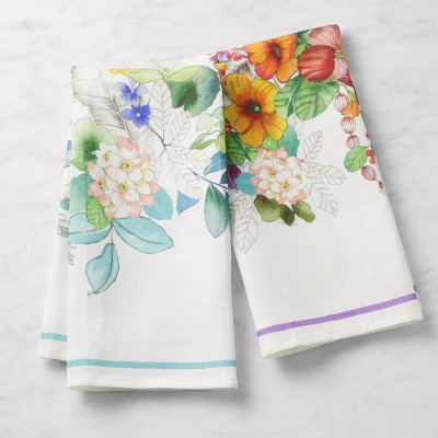 Floral Kitchen Towel set of 2 Flower Themed Kitchen Towels 