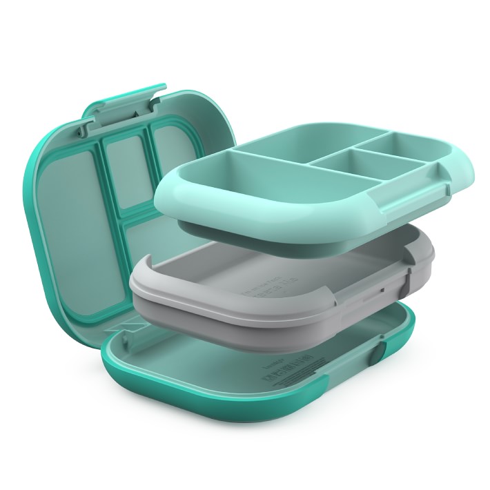  GoBe 2 Pack Kids Snack Spinner - Grey/Teal - Reusable Snack  Container with 5 Compartment Dispenser and Lid - Leakproof, Spill-Proof -  for Toddlers, Babies, Home, Travel : Baby